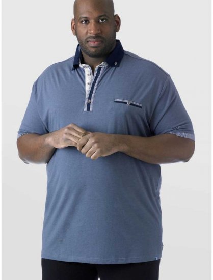 D555 SWANN Short Sleeve Stretch Polo Denim Melange - Polo- & piqueskjorter - Poloskjorte i store størrelser - 2XL-8XL