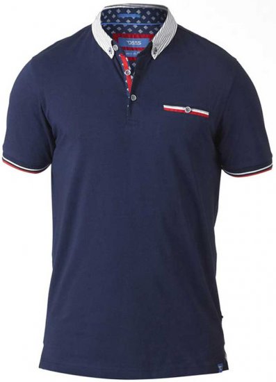 D555 GARFIELD Short Sleeve Stretch Polo Shirt Navy - Polo- & piqueskjorter - Poloskjorte i store størrelser - 2XL-8XL