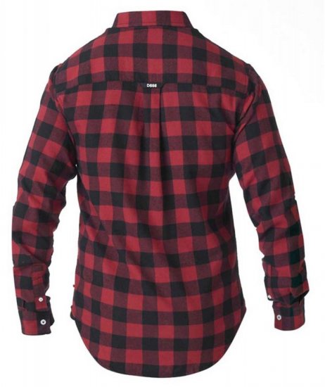 D555 Lawton LS Flannel Shirt Red - Skjorter - Store skjorter - 2XL-8XL