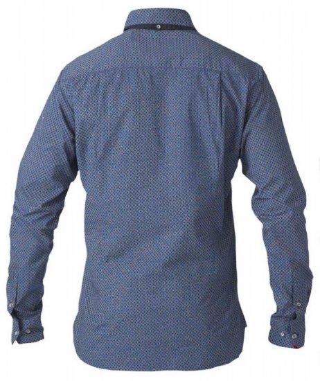 D555 Scott LS Printed Shirt Blue - Skjorter - Store skjorter - 2XL-8XL