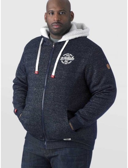 D555 Hulk Fur Lined Zipper Hood Navy - Gensere og hettegensere - Store hettegensere - 2XL-14XL