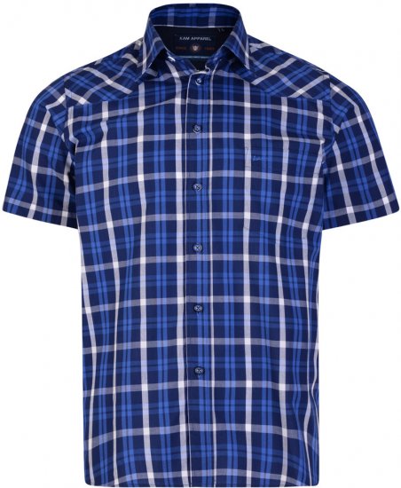 Kam Jeans 6143 Short Sleeve Shirt Navy - Skjorter - Store skjorter - 2XL-8XL