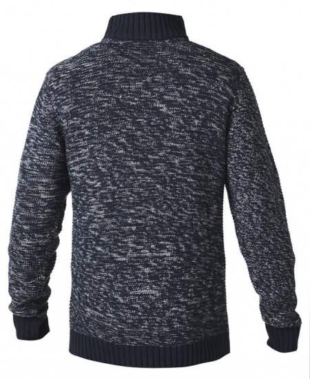 D555 REMINGTON Sweater With Woven Zipper Chest Pocket Navy/Grey - Gensere og hettegensere - Store hettegensere - 2XL-14XL
