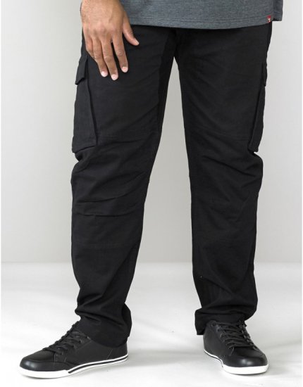 D555 Nelson Stretch Tapered Cargo Pants Black - Jeans og bukser - Store Bukser og Store Jeans