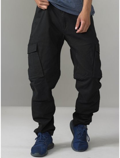 D555 Nelson Stretch Tapered Cargo Pants Black - Jeans og bukser - Store Bukser og Store Jeans