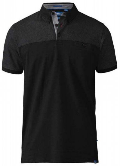 D555 Jauram Polo Black - Polo- & piqueskjorter - Poloskjorte i store størrelser - 2XL-8XL