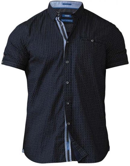 D555 Republic Short Sleeve Shirt Navy - Skjorter - Store skjorter - 2XL-8XL