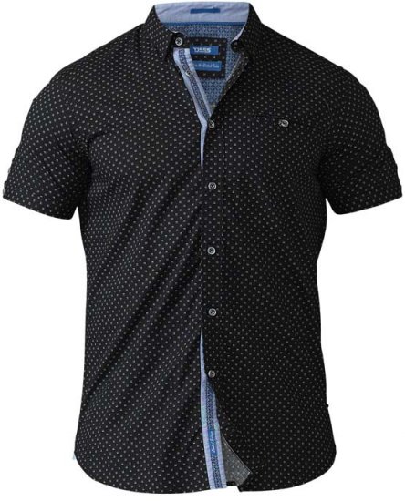 D555 Ollie Short Sleeve Shirt Black - Skjorter - Store skjorter - 2XL-8XL