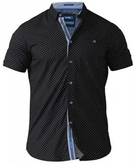 D555 Ollie Short Sleeve Shirt Black - Skjorter - Store skjorter - 2XL-8XL