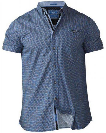 D555 Limburg Short Sleeve Shirt Blue - Skjorter - Store skjorter - 2XL-8XL