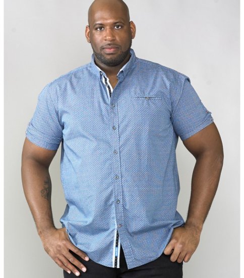 D555 Limburg Short Sleeve Shirt Blue - Skjorter - Store skjorter - 2XL-8XL