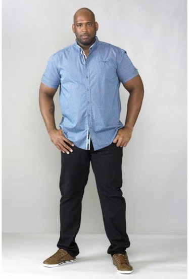 D555 Limburg Short Sleeve Shirt Blue - Skjorter - Store skjorter - 2XL-8XL