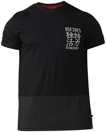 D555 Emerson T-shirt Black & Charcoal - T-skjorter - Store T-skjorter - 2XL-8XL