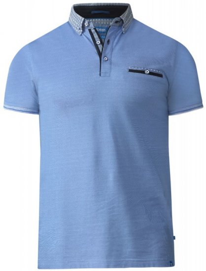 D555 Journey Fine Melange Polo Blue - Polo- & Piqueskjorter - Poloskjorte i store størrelser - 2XL-8XL
