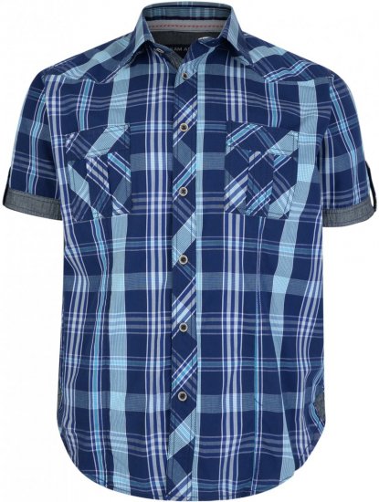 Kam Jeans 6148 Short Sleeve Shirt Navy - Skjorter - Store skjorter - 2XL-8XL