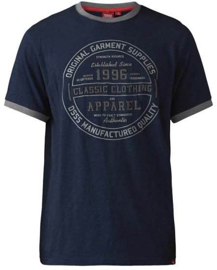 D555 Wilfred T-shirt Navy - T-skjorter - Store T-skjorter - 2XL-14XL