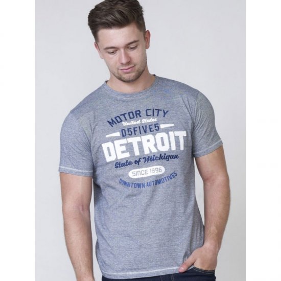D555 Darcy Embroidered T-shirt Blue - T-skjorter - Store T-skjorter - 2XL-14XL