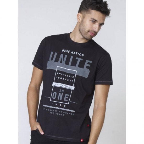 D555 Phillip T-shirt Black - T-skjorter - Store T-skjorter - 2XL-14XL