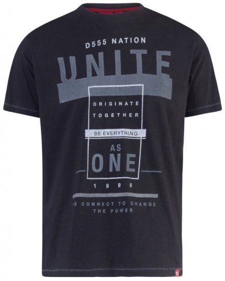 D555 Phillip T-shirt Black - T-skjorter - Store T-skjorter - 2XL-14XL