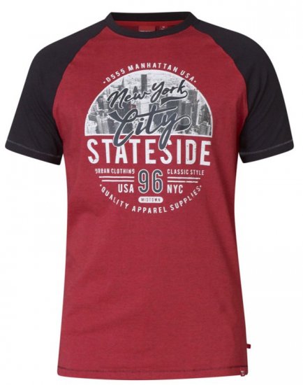 D555 Jarvis T-shirt Red - T-skjorter - Store T-skjorter - 2XL-14XL