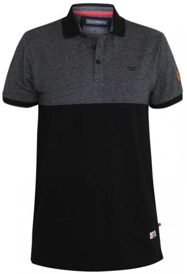 D555 Stefhen Polo Black - Polo- & piqueskjorter - Poloskjorte i store størrelser - 2XL-8XL