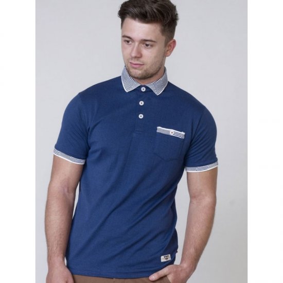 D555 George Polo Navy - Polo- & piqueskjorter - Poloskjorte i store størrelser - 2XL-8XL
