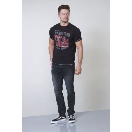 D555 Perry T-shirt Black - T-skjorter - Store T-skjorter - 2XL-14XL