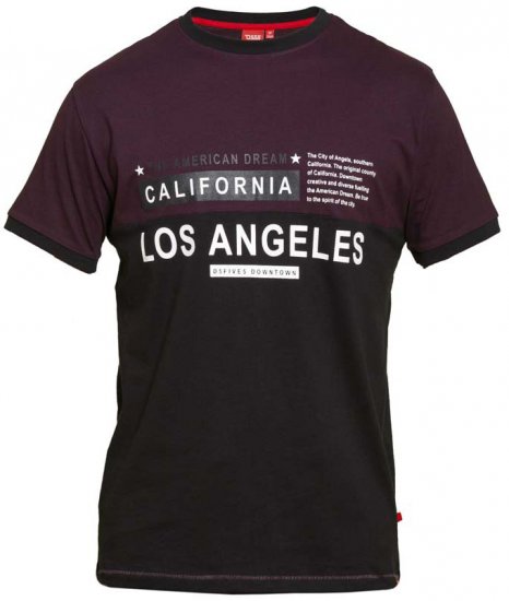 D555 Jackson T-shirt Burgundy - T-skjorter - Store T-skjorter - 2XL-14XL
