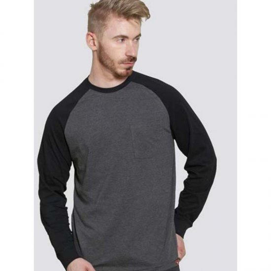 D555 Illinois Long Sleeve T-shirt Charcoal - T-skjorter - Store T-skjorter - 2XL-14XL