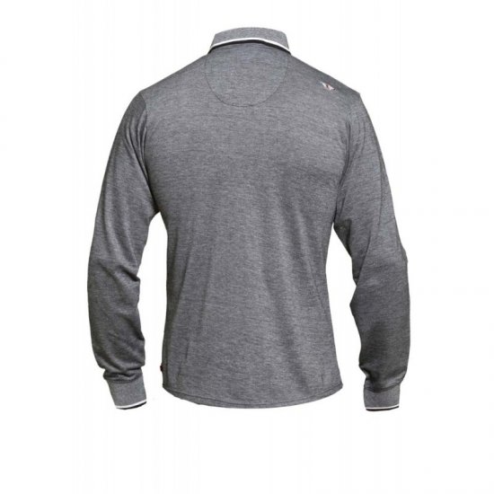 D555 Brockville Long Sleeve Polo Grey - Polo- & piqueskjorter - Poloskjorte i store størrelser - 2XL-8XL