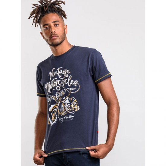 D555 Slater T-shirt Navy - T-skjorter - Store T-skjorter - 2XL-14XL