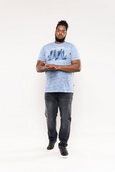 D555 Hobart LA Printed T-Shirt Blue - T-skjorter - Store T-skjorter - 2XL-14XL