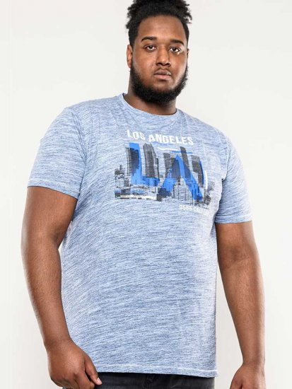 D555 Hobart LA Printed T-Shirt Blue - T-skjorter - Store T-skjorter - 2XL-14XL