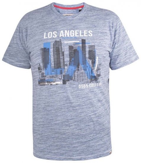 D555 Hobart LA Printed T-Shirt Blue - T-skjorter - Store T-skjorter - 2XL-14XL