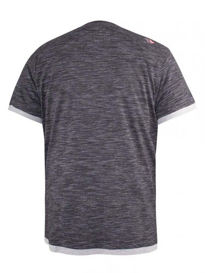 D555 Albury Black Double Layer Printed T-Shirt - T-skjorter - Store T-skjorter - 2XL-14XL