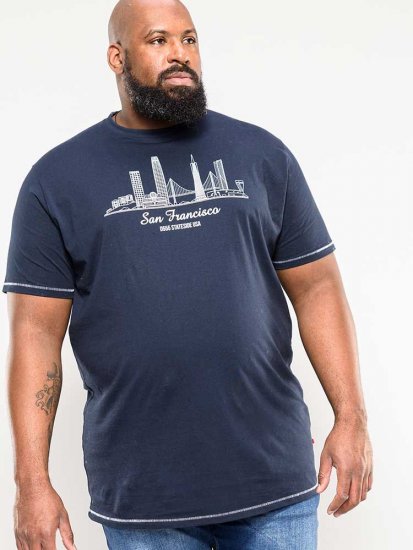 D555 Randwick San Francisco Printed T-Shirt Navy - T-skjorter - Store T-skjorter - 2XL-14XL