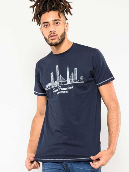 D555 Randwick San Francisco Printed T-Shirt Navy - T-skjorter - Store T-skjorter - 2XL-14XL