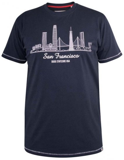 D555 Randwick San Francisco Printed T-Shirt Navy - T-skjorter - Store T-skjorter - 2XL-14XL
