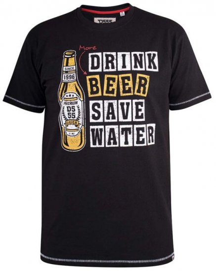 D555 Salford Save Water Drink Beer T-shirt Black - T-skjorter - Store T-skjorter - 2XL-14XL