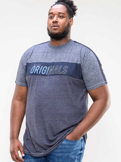 D555 Anson Originals Printed T-shirt Denim Marl - T-skjorter - Store T-skjorter - 2XL-14XL