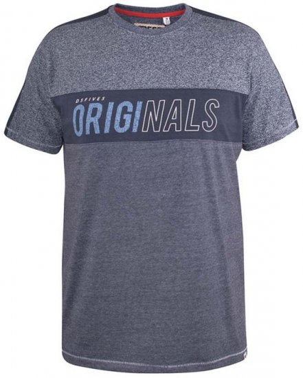 D555 Anson Originals Printed T-shirt Denim Marl - T-skjorter - Store T-skjorter - 2XL-14XL