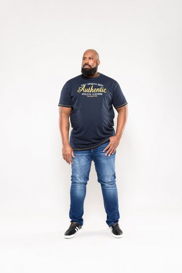 D555 Jasper Authentic Printed T-shirt Navy - T-skjorter - Store T-skjorter - 2XL-14XL