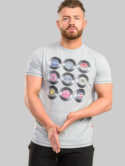 D555 Hexworth Vinyl Records Printed T-Shirt - T-skjorter - Store T-skjorter - 2XL-14XL