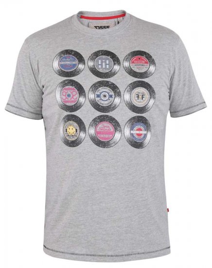 D555 Hexworth Vinyl Records Printed T-Shirt - T-skjorter - Store T-skjorter - 2XL-14XL