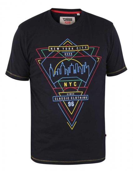 D555 Taunton Neon Printed T-Shirt - T-skjorter - Store T-skjorter - 2XL-14XL