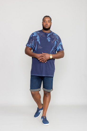 D555 BROMLEY Floral Panel Printed T-Shirt - T-skjorter - Store T-skjorter - 2XL-14XL