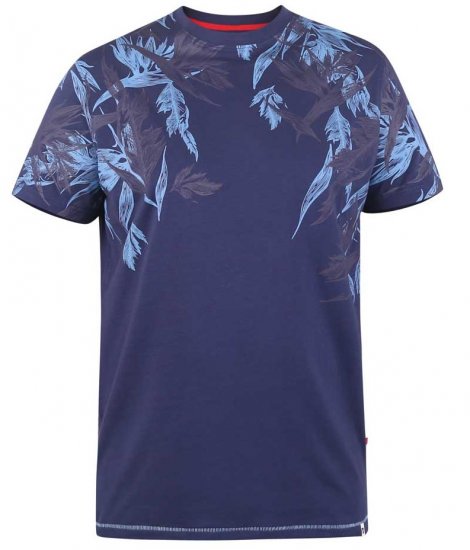 D555 BROMLEY Floral Panel Printed T-Shirt - T-skjorter - Store T-skjorter - 2XL-14XL