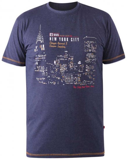 D555 DEBDEN NYC Night Skyline T-Shirt - T-skjorter - Store T-skjorter - 2XL-14XL