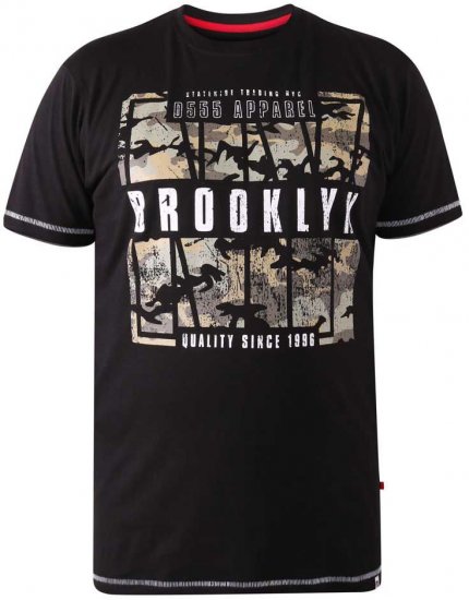 D555 BRICKET Camo Brooklyn T-Shirt - T-skjorter - Store T-skjorter - 2XL-14XL