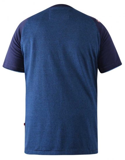 D555 Porter Raglan Sleeve Printed T-Shirt Blue - T-skjorter - Store T-skjorter - 2XL-14XL